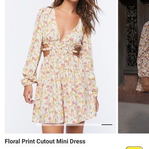 Floral cutout mini dress